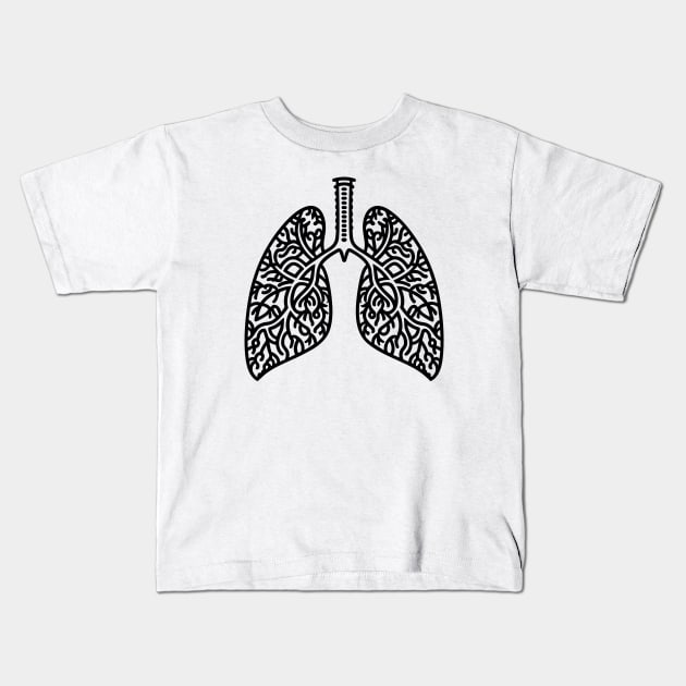 Lungs Kids T-Shirt by WildyWear